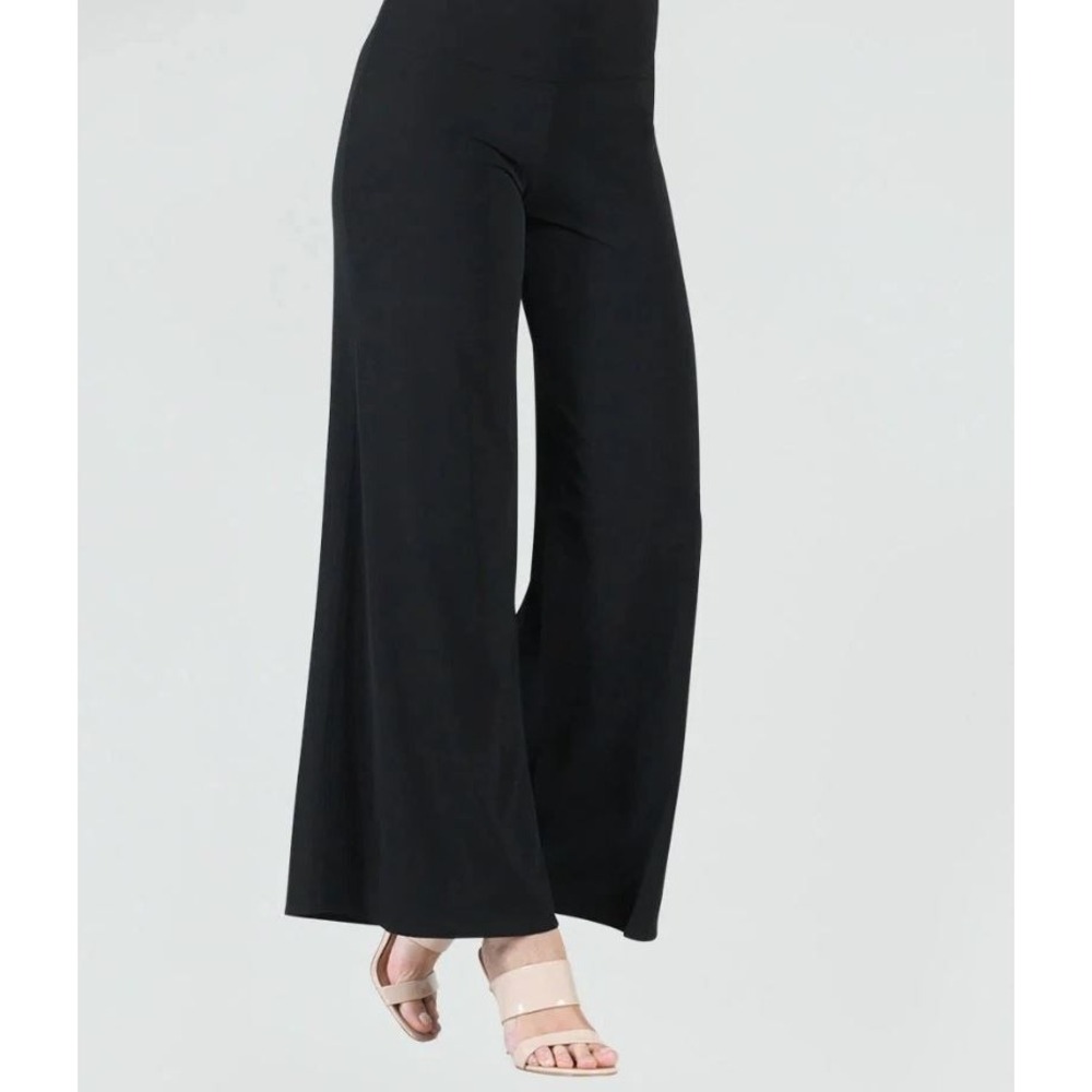 Clara Sun Woo Signature Palazzo Pants Small Black NWT Silky Jersey Knit Wide Leg